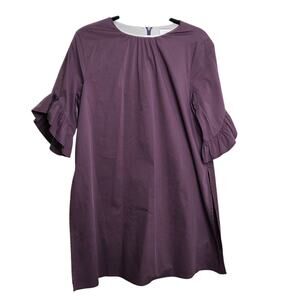 THML Dress Womens SZ S Mini Bell Sleeve Purple Zipper Short Sleeve‎ Modest Party